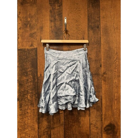 FREE PEOPLE ADULT SATIN LIGHT BLUE MINI SKIRT SIZE 0 EUC - Picture 2 of 9